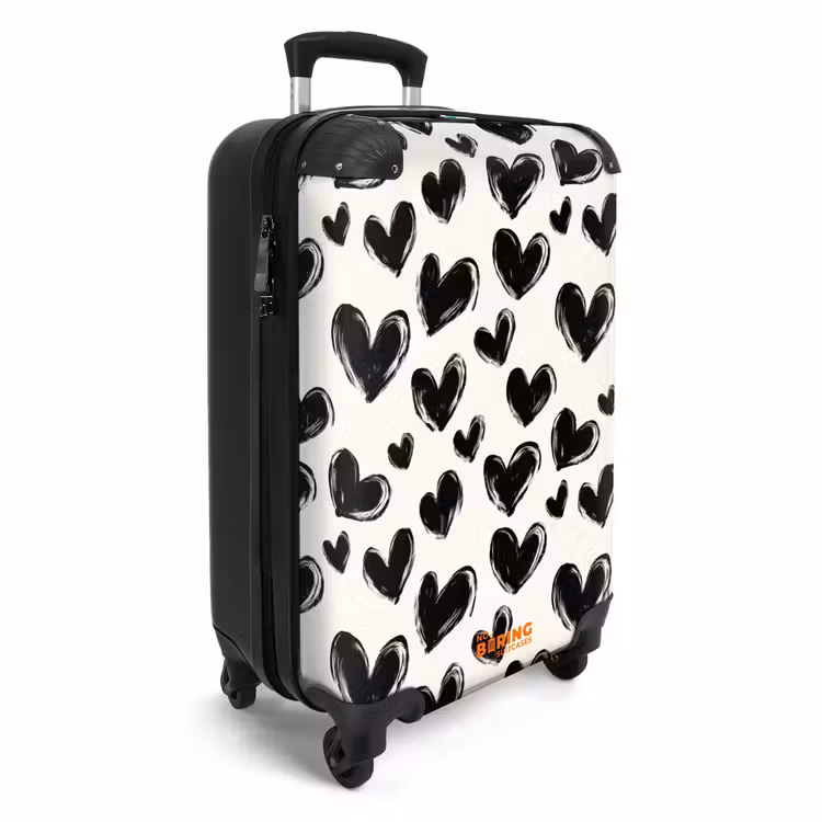 Suitcase - Hearts - Pattern - Black — 4