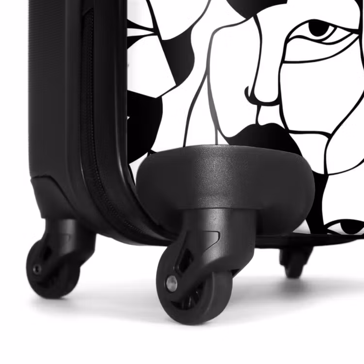 Suitcase - Lines - Faces - Black - White — 6