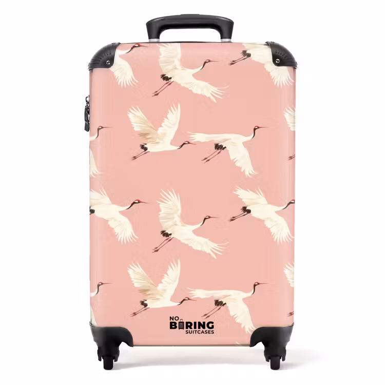 Suitcase - Modern - Cranes - Pink — 1