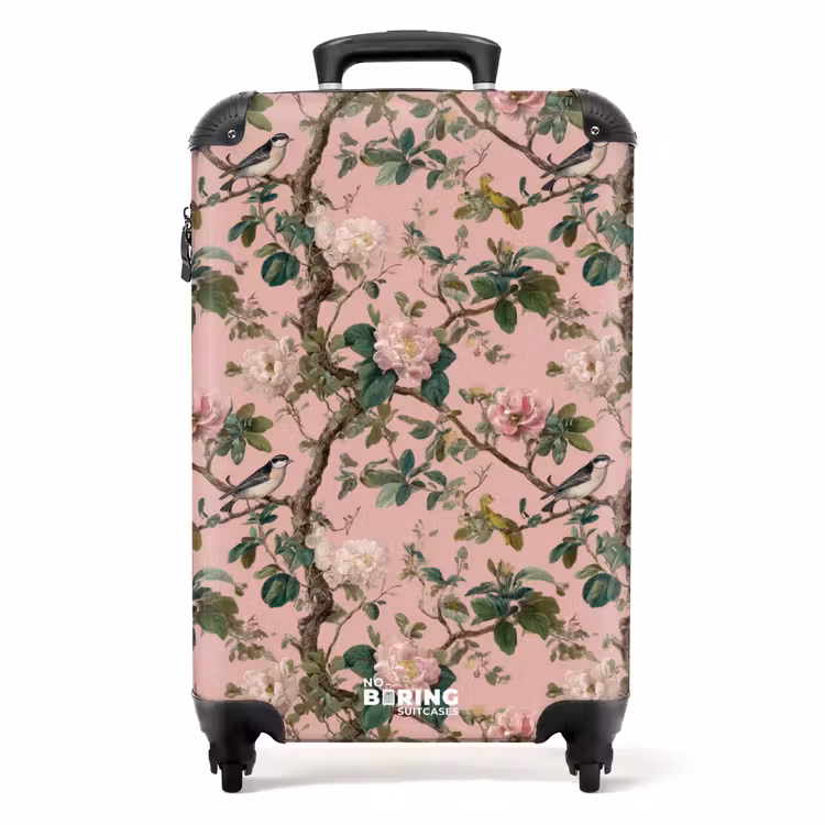 Suitcase - Peonies - Botanical - Bird — 1