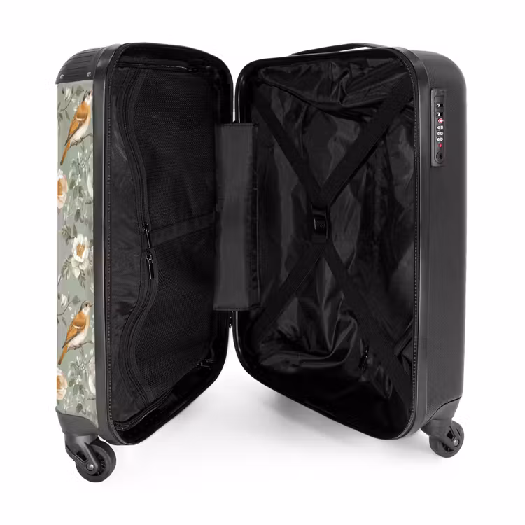 Suitcase - Pink - Birds - Colorful — 3