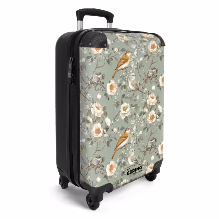 Suitcase - Pink - Birds - Colorful — 4