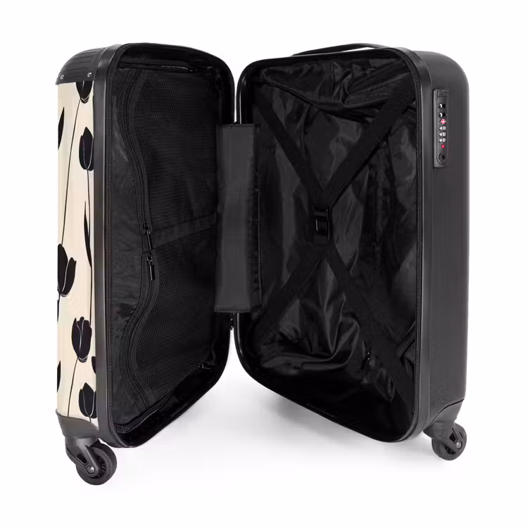 Suitcase - Tulips - Pattern - Black — 3