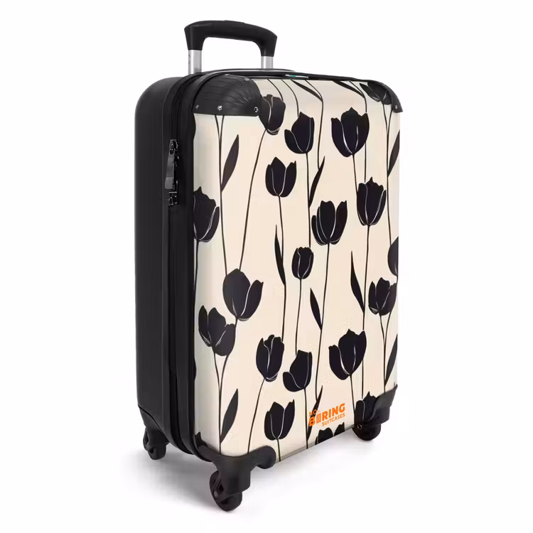 Suitcase - Tulips - Pattern - Black — 4