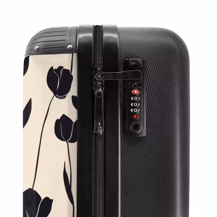 Suitcase - Tulips - Pattern - Black — 5