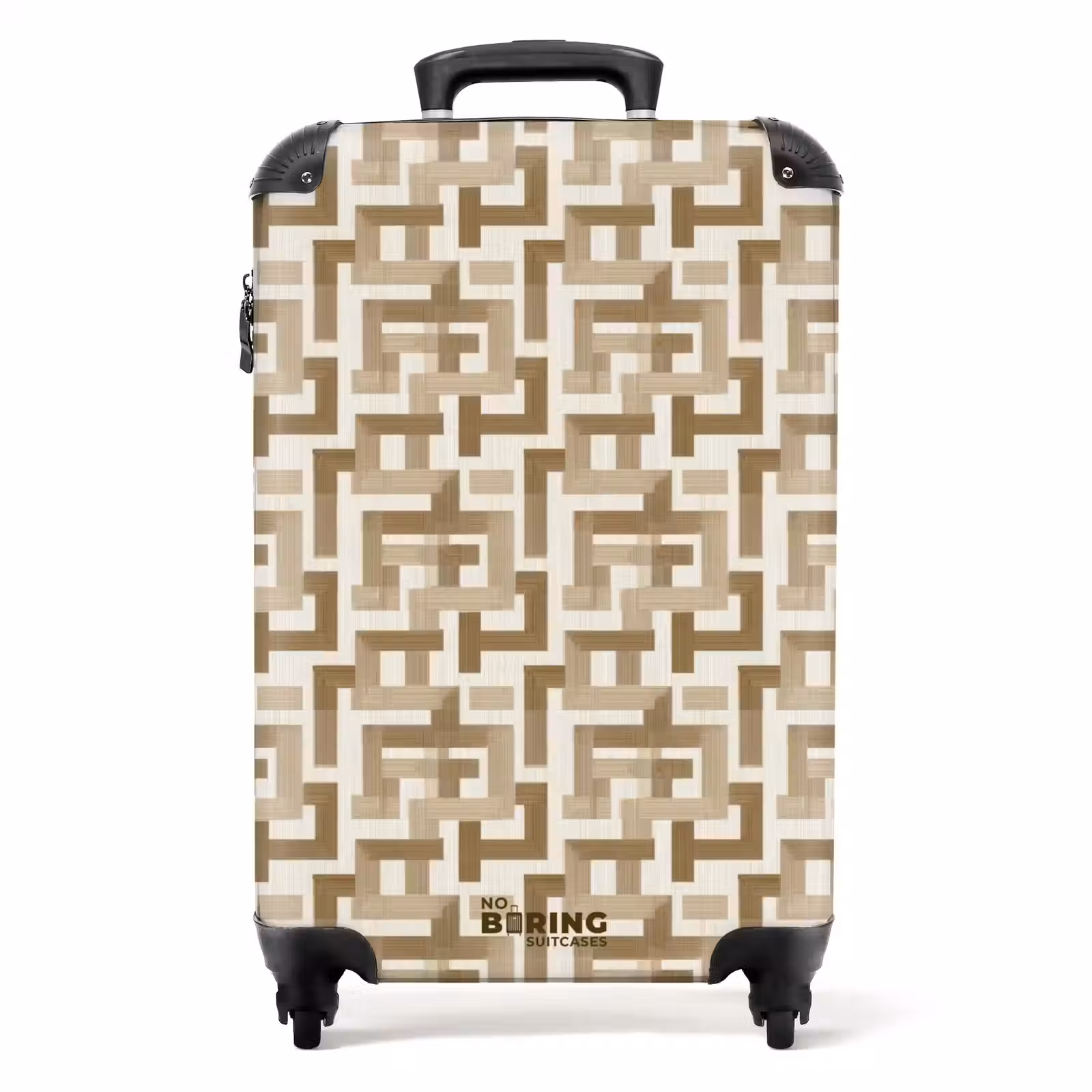 Suitcase - Geometric - Retro - Brown — 1