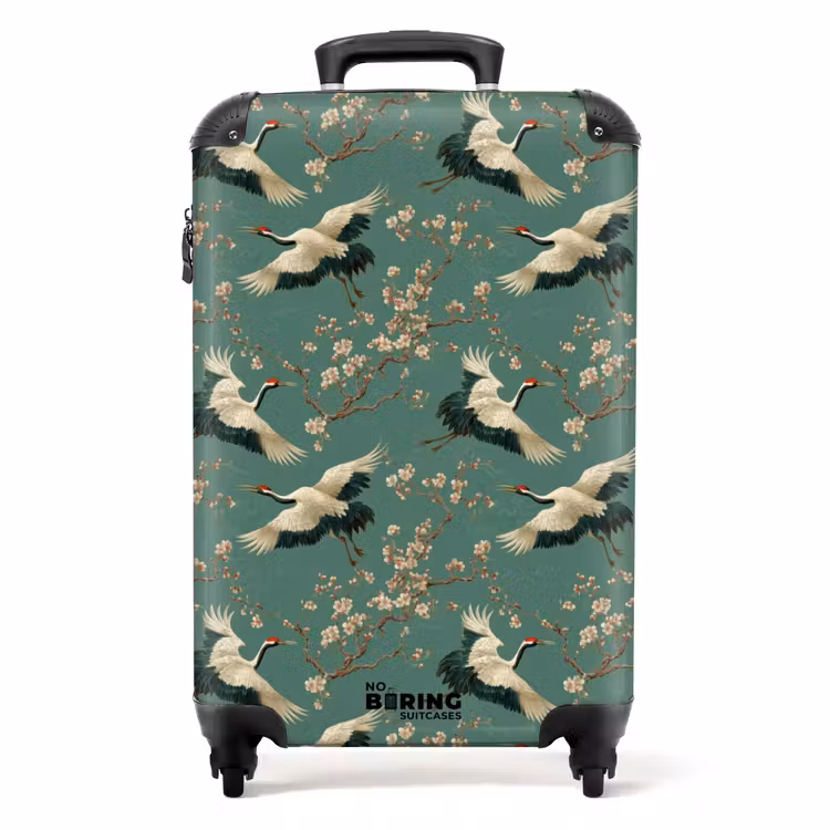 Suitcase - Cherry Blossom - Maternity Bird - Green — 1