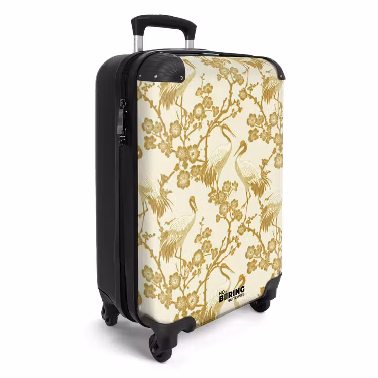 Suitcase - Crane - Cherry Blossom - Gold — 4