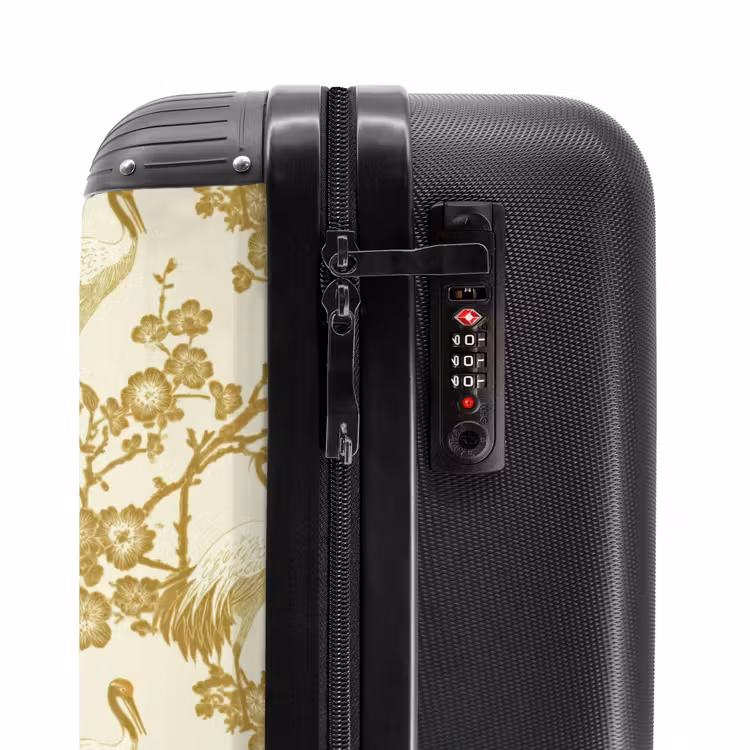 Suitcase - Crane - Cherry Blossom - Gold — 5
