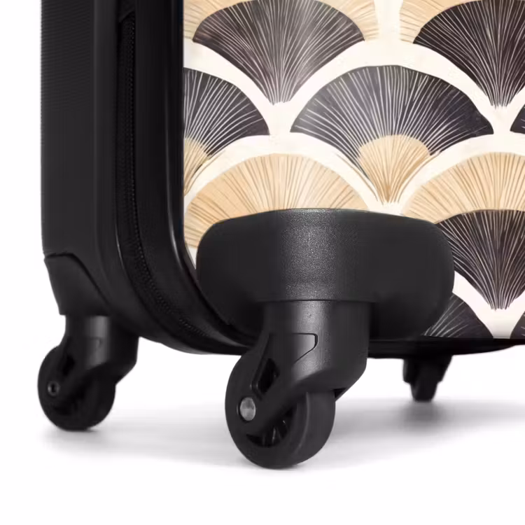 Suitcase - Fan - Pattern - Black - Beige — 6