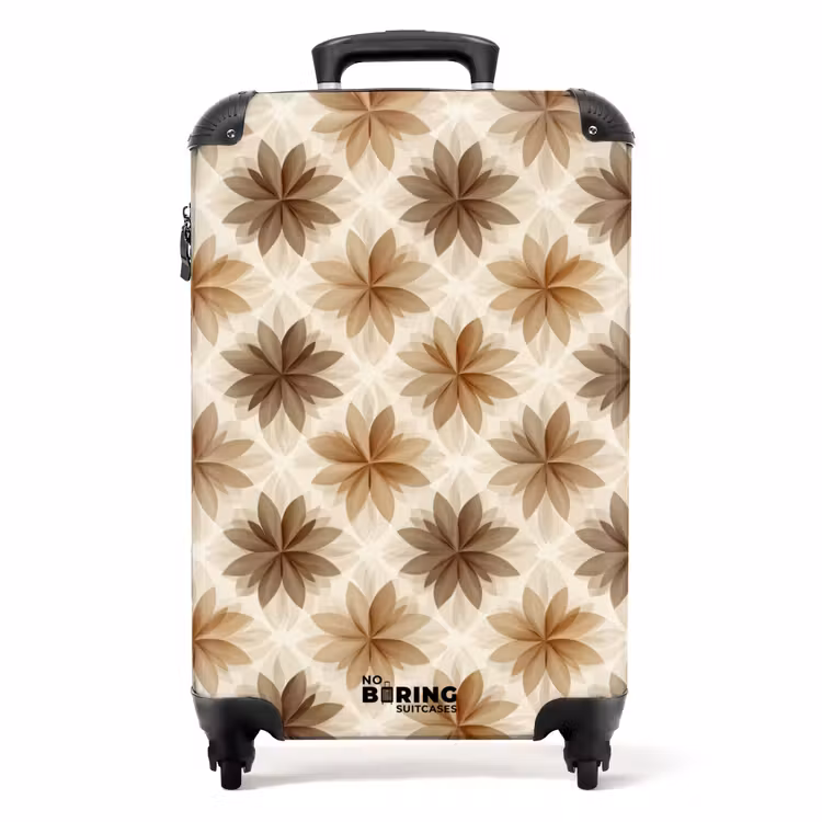 Suitcase - Geographic - Pattern - Brown — 1