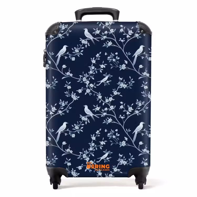 Suitcase - Graphic - Blossom Branch - Blue — 1