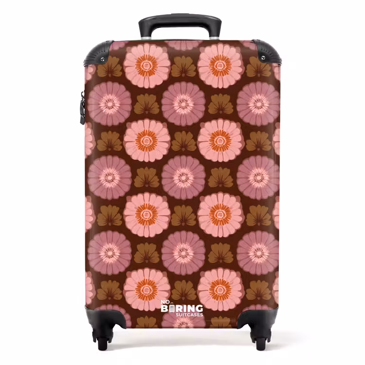 Suitcase - Retro - Daisy - Pink — 1