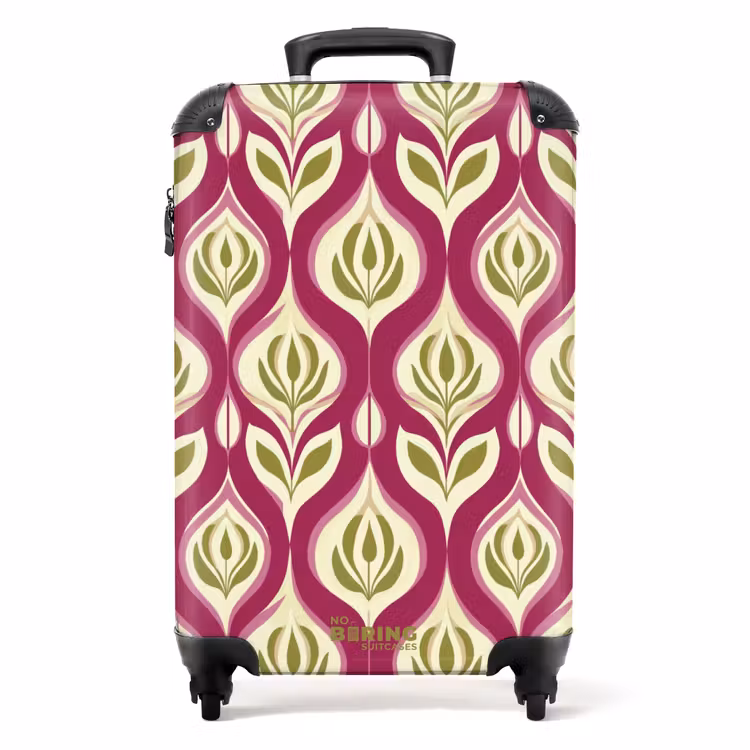 Suitcase - Retro - Floral - Purple — 1