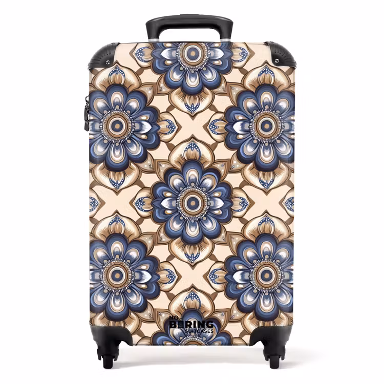 Suitcase - Floral - Ornament - Blue — 1