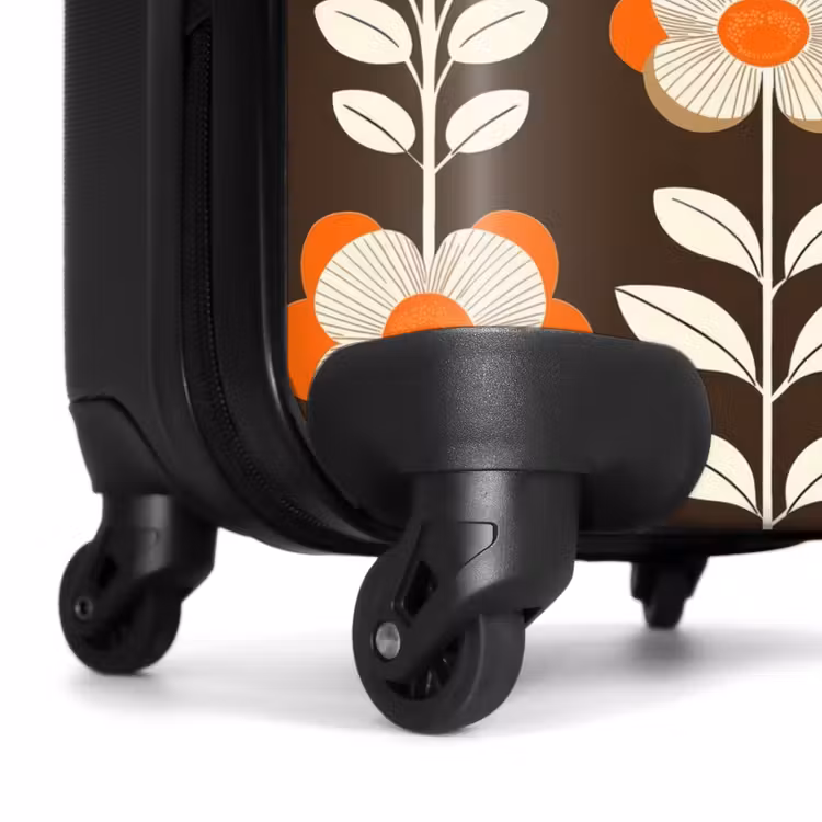 Suitcase - Flowers - Retro - Brown — 6