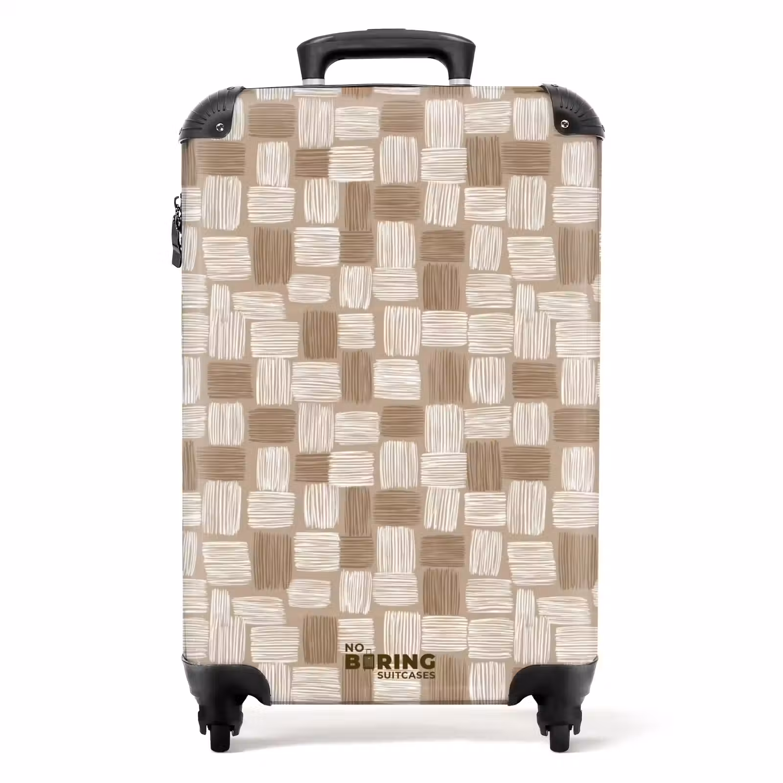 Suitcase - Block - Pattern - Brown — 1