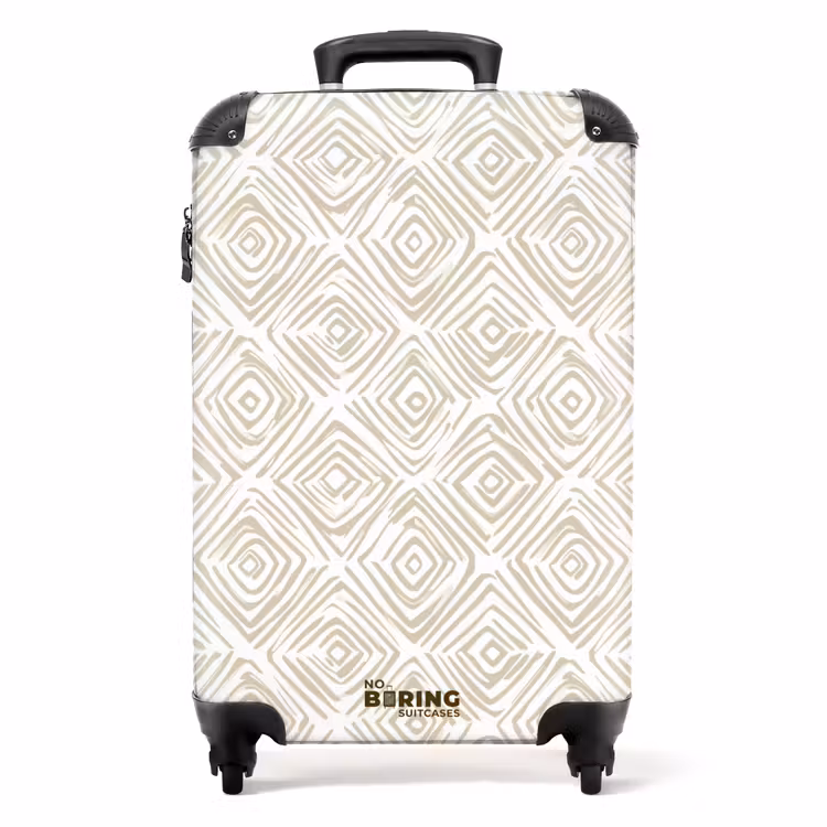 Suitcase - Abstract - Plaid - Beige — 1