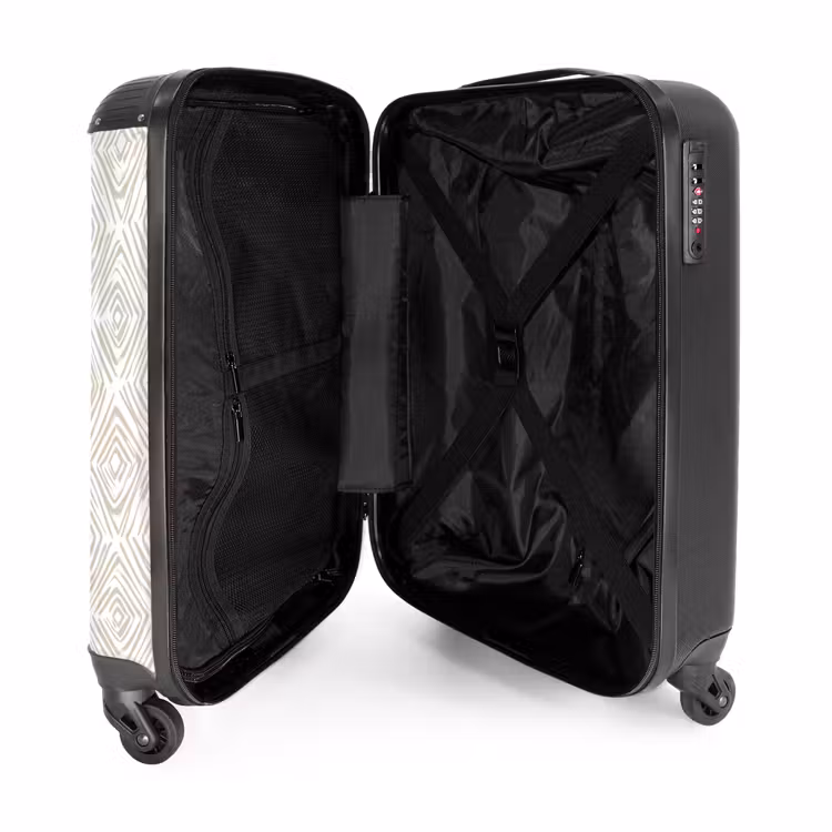Suitcase - Abstract - Plaid - Beige — 3