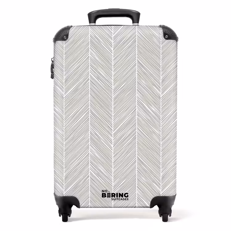 Suitcase - Classic - Herringbone - Gray — 1