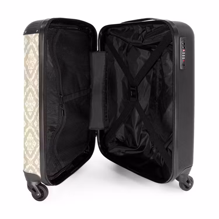 Suitcase - Floral - Ornament - Beige — 3