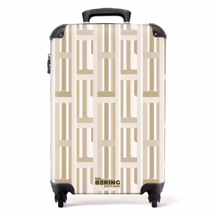 Suitcase - Modern - Geometric - Beige — 1