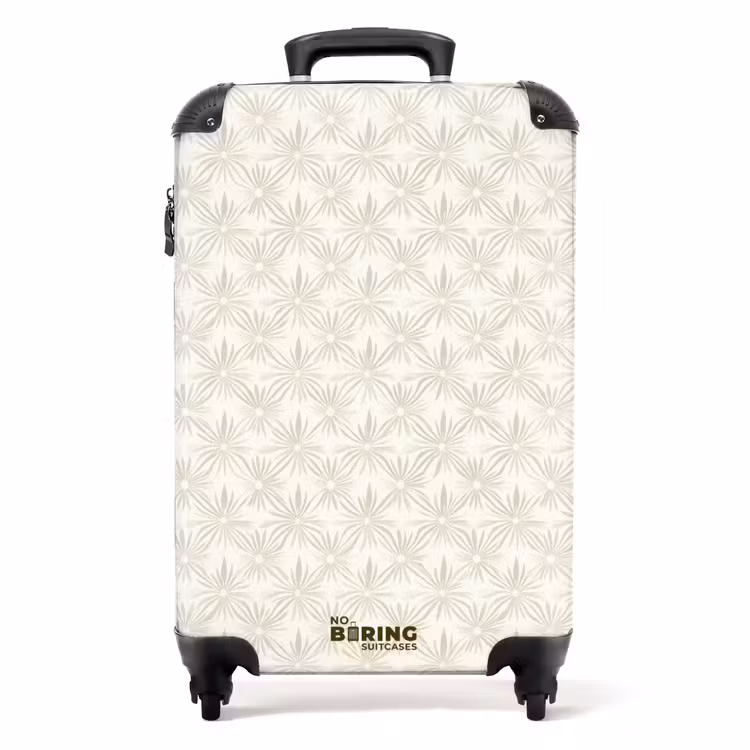 Suitcase - Pattern - Flowers - Beige — 1