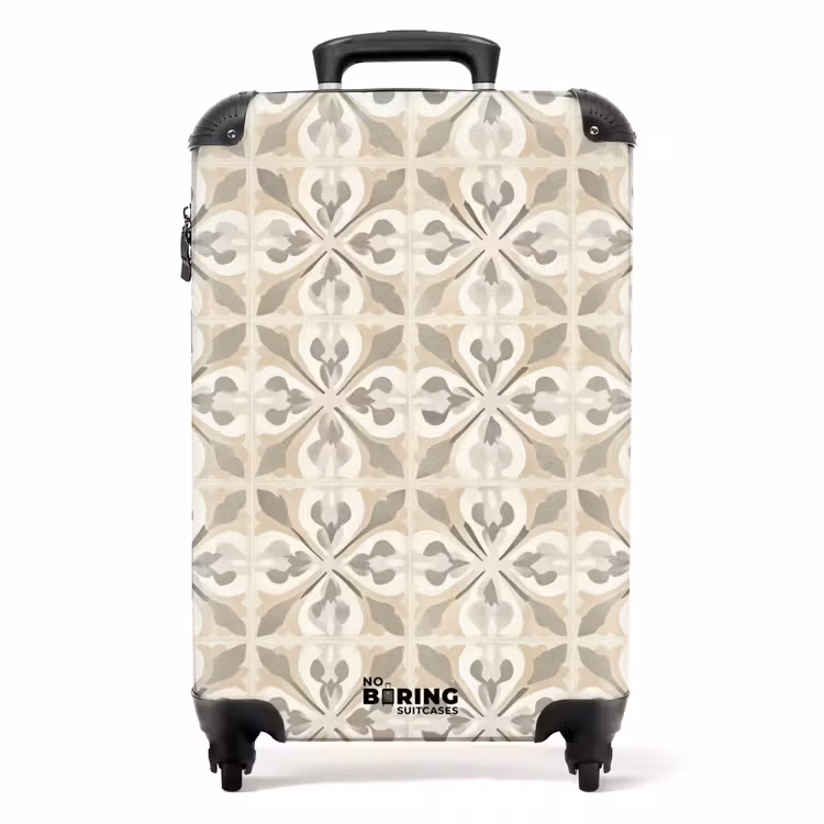 Suitcase - Tile - Motif - Beige — 1