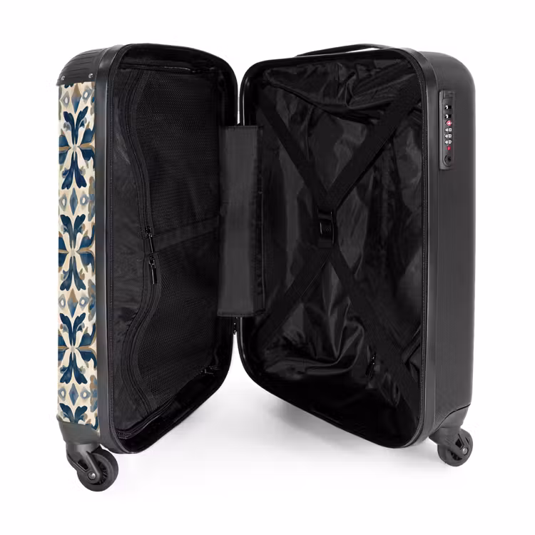 Suitcase - Tile - Pattern - Blue - Beige — 3