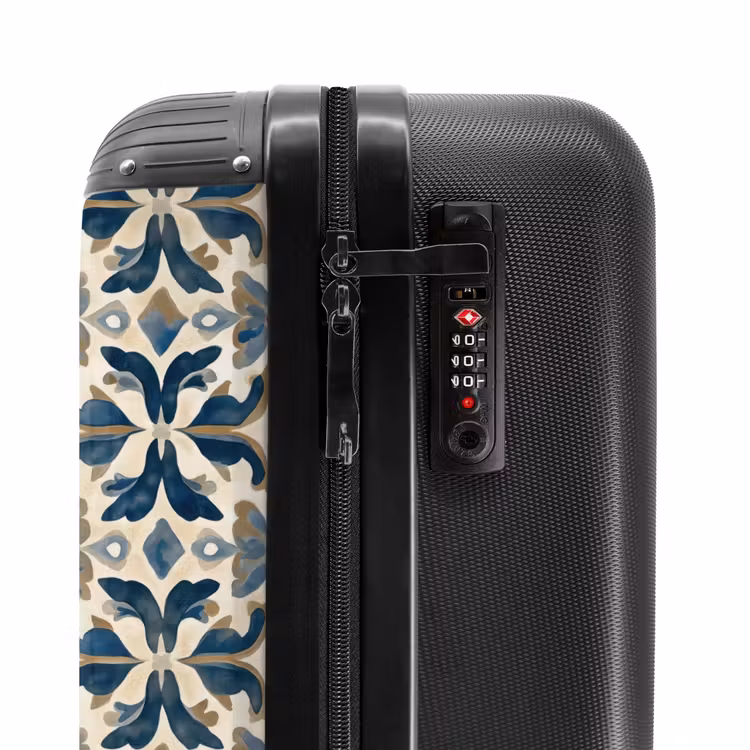 Suitcase - Tile - Pattern - Blue - Beige — 5