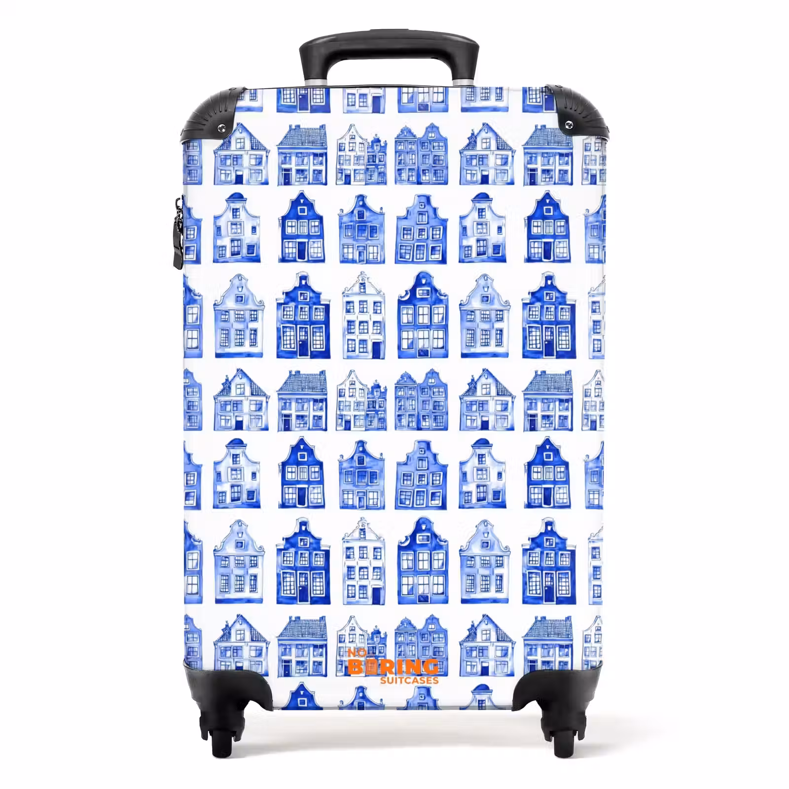 Suitcase - Pattern - Houses - Blue — 1