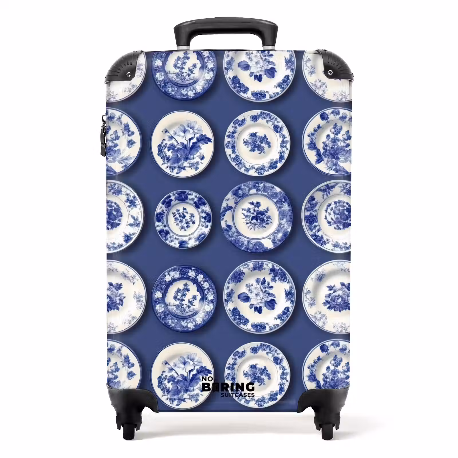 Suitcase - Plates - Floral - Blue — 1