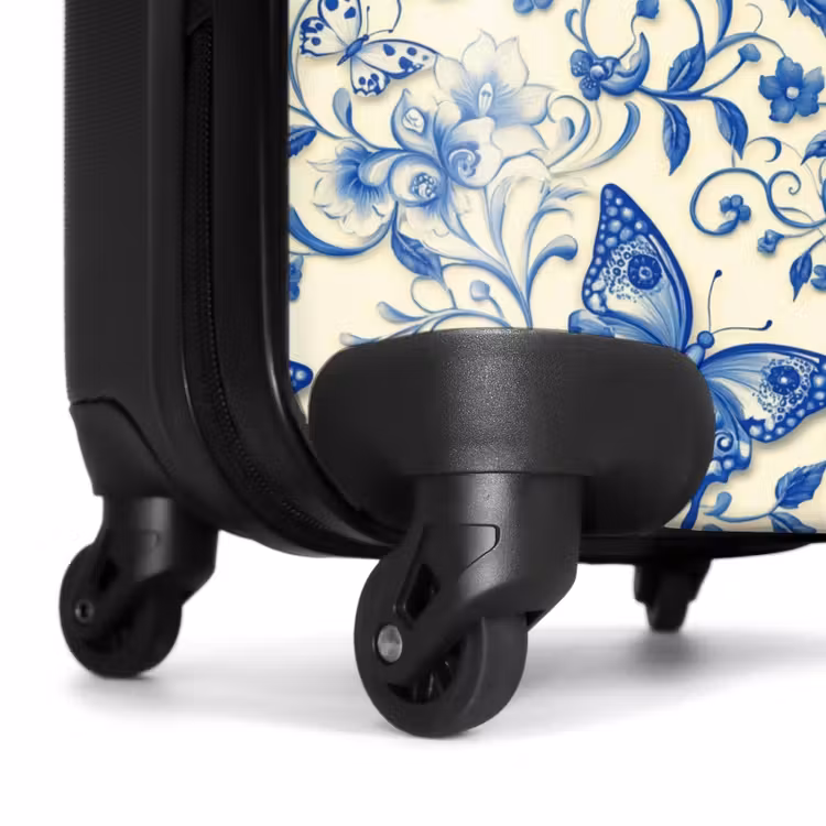 Suitcase - Butterflies - Flowers - Blue - Botanical — 6