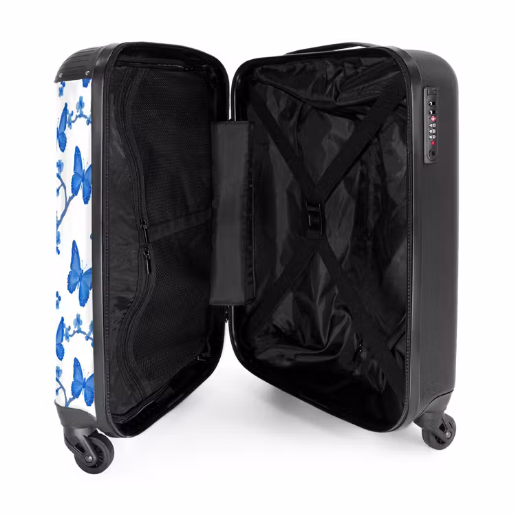Suitcase - Butterfly - Flowers - Blue — 3