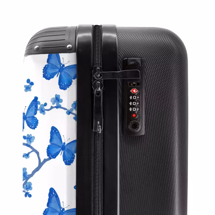 Suitcase - Butterfly - Flowers - Blue — 5
