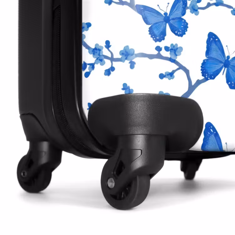 Suitcase - Butterfly - Flowers - Blue — 6