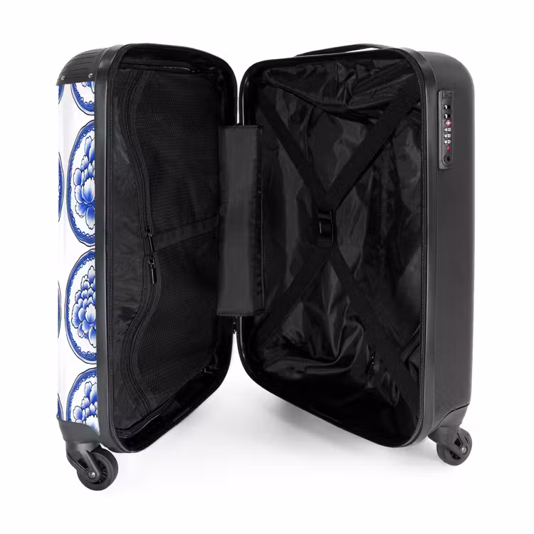 Suitcase - Circles - Flowers - Blue — 3