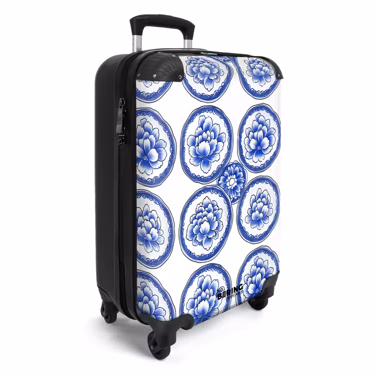 Suitcase - Circles - Flowers - Blue — 4