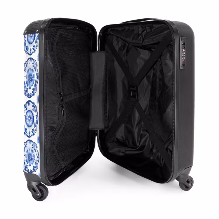 Suitcase - Decorative signs - Flowers - Blue — 3