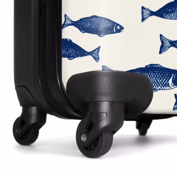 Suitcase - Fish - Pattern - Blue - White — 6