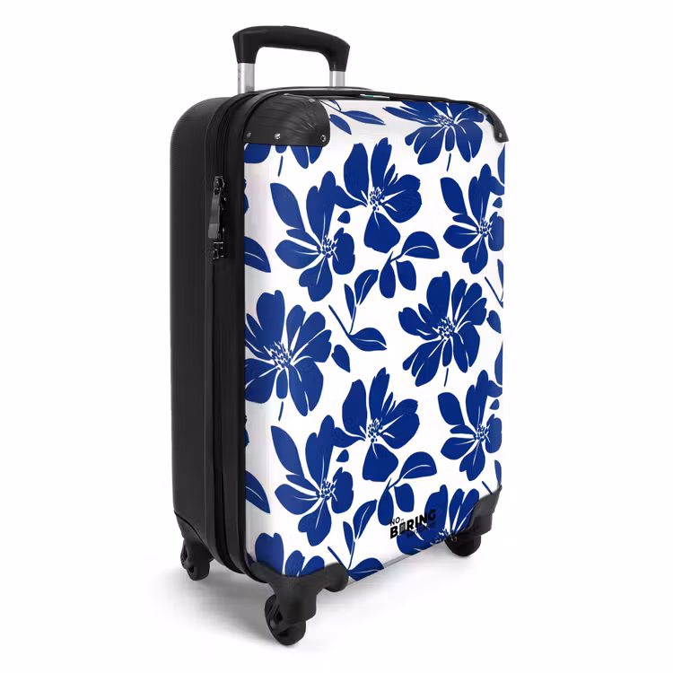 Suitcase - Floral - Modern - Blue — 4
