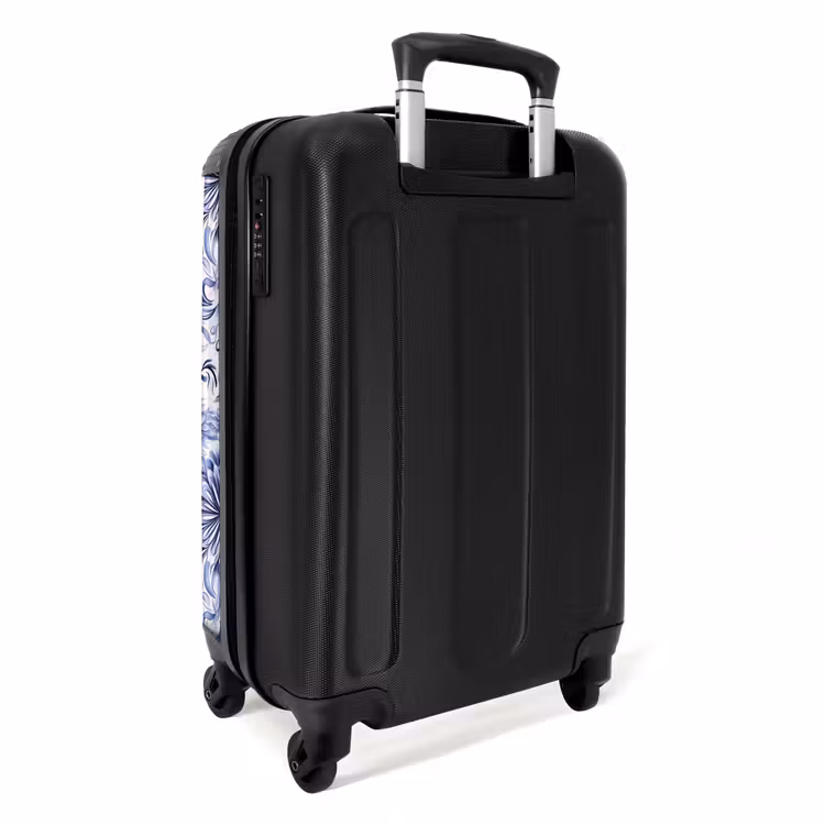 Suitcase - Flowers - Blue - Pattern - White — 2