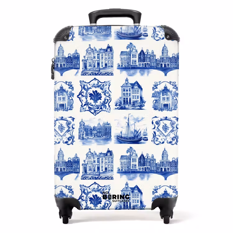 Suitcase - Houses - Ships - Blue — 1