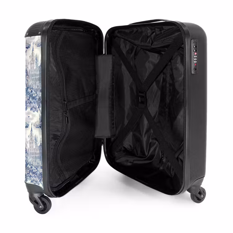 Suitcase - Houses - Trees - Water - Birds - Blue — 3