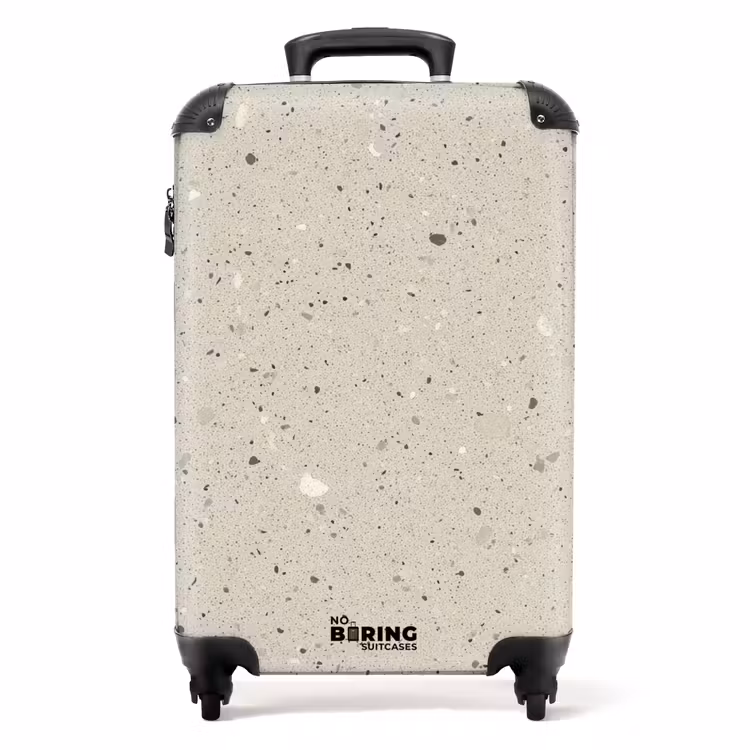Suitcase - Light beige - Terrazzo - Gray — 1