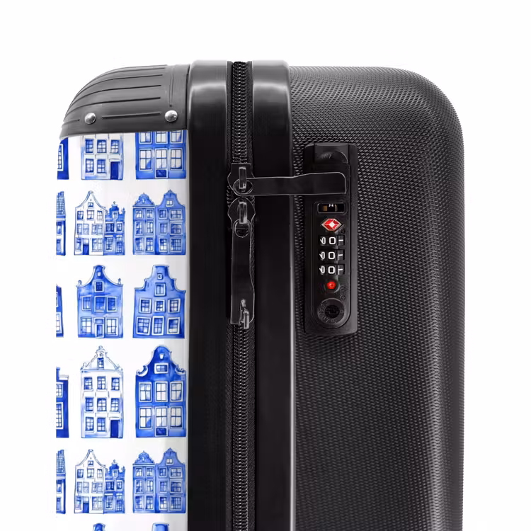 Suitcase - Pattern - Houses - Blue — 5
