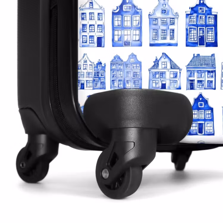 Suitcase - Pattern - Houses - Blue — 6