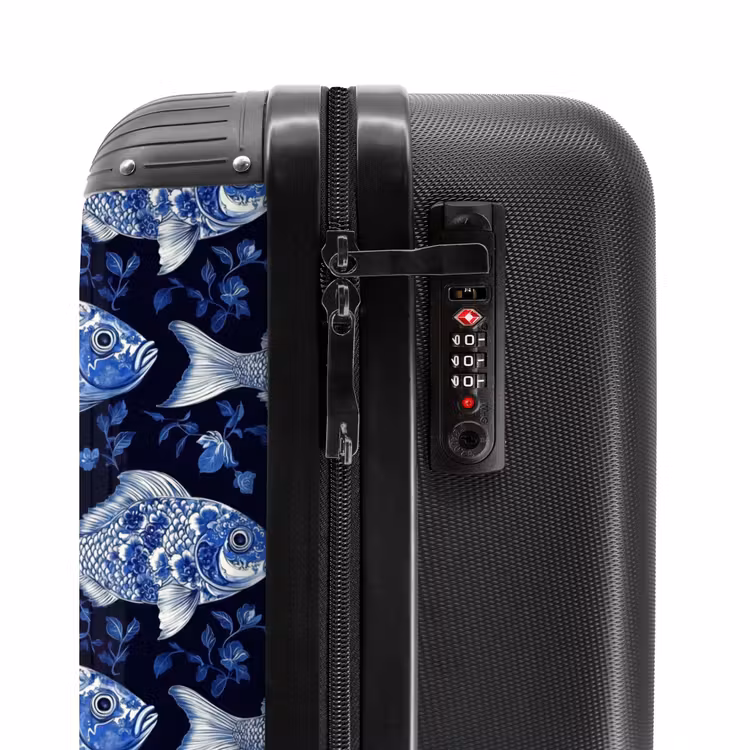 Suitcase - Pisces - Flowers - Blue — 5