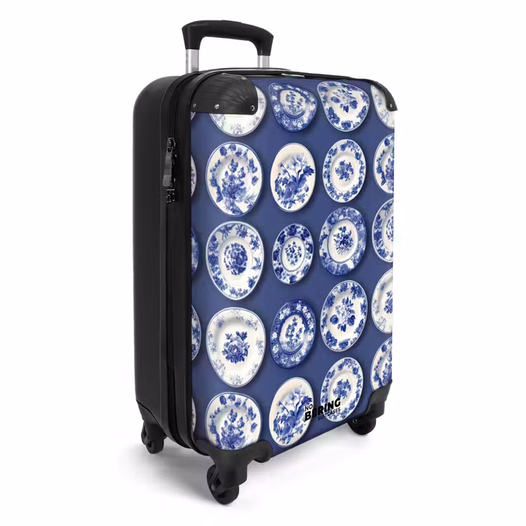 Suitcase - Plates - Floral - Blue — 4