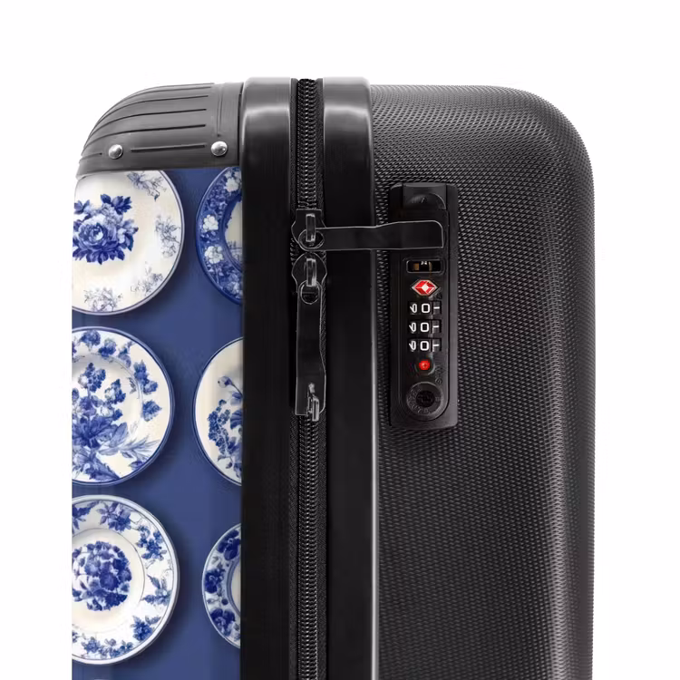 Suitcase - Plates - Floral - Blue — 5